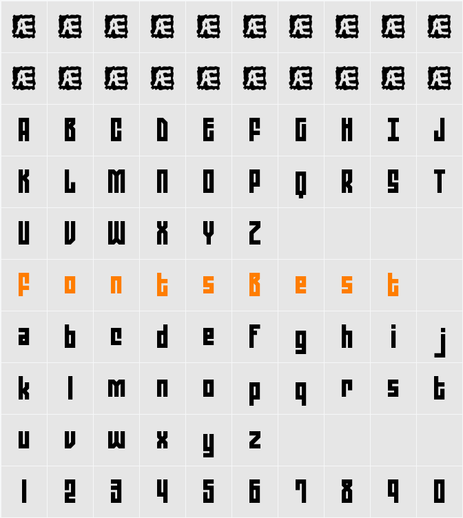 Zephyrean BRK Character Map