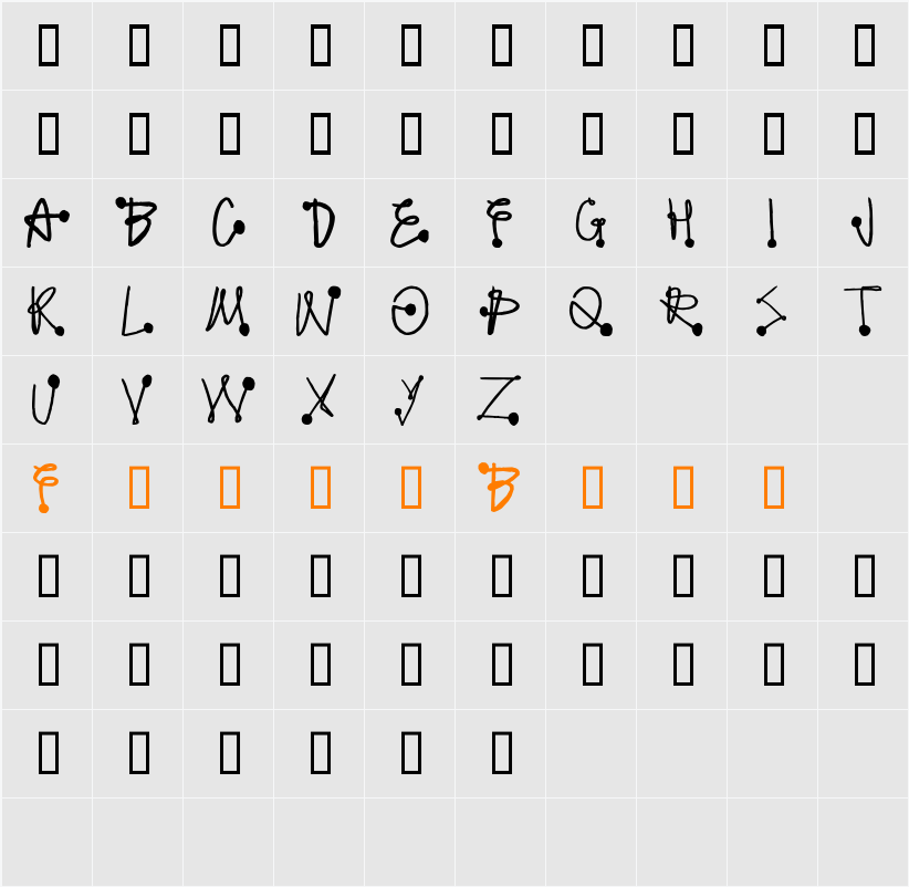 Protonic Feelers Character Map