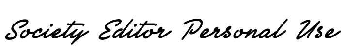 Society Editor Personal Use Font Image