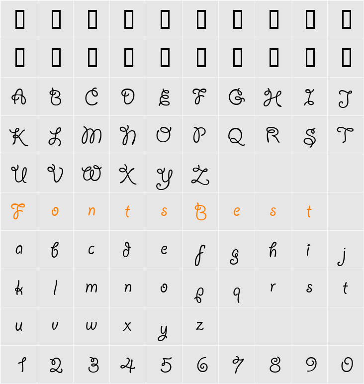 LariatLight Character Map