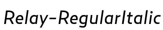 Relay-RegularItalic Font Image