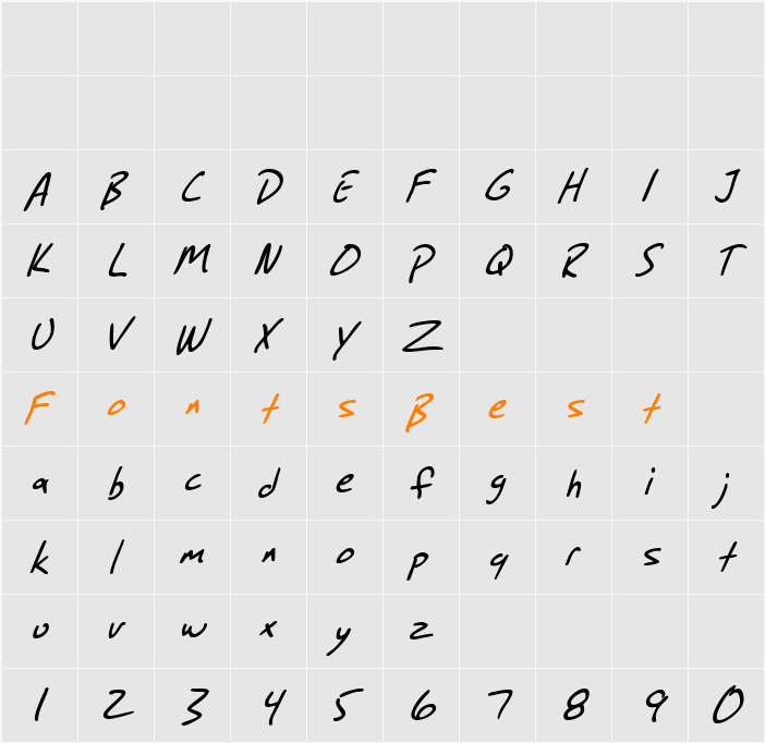 SF Grunge Sans Character Map