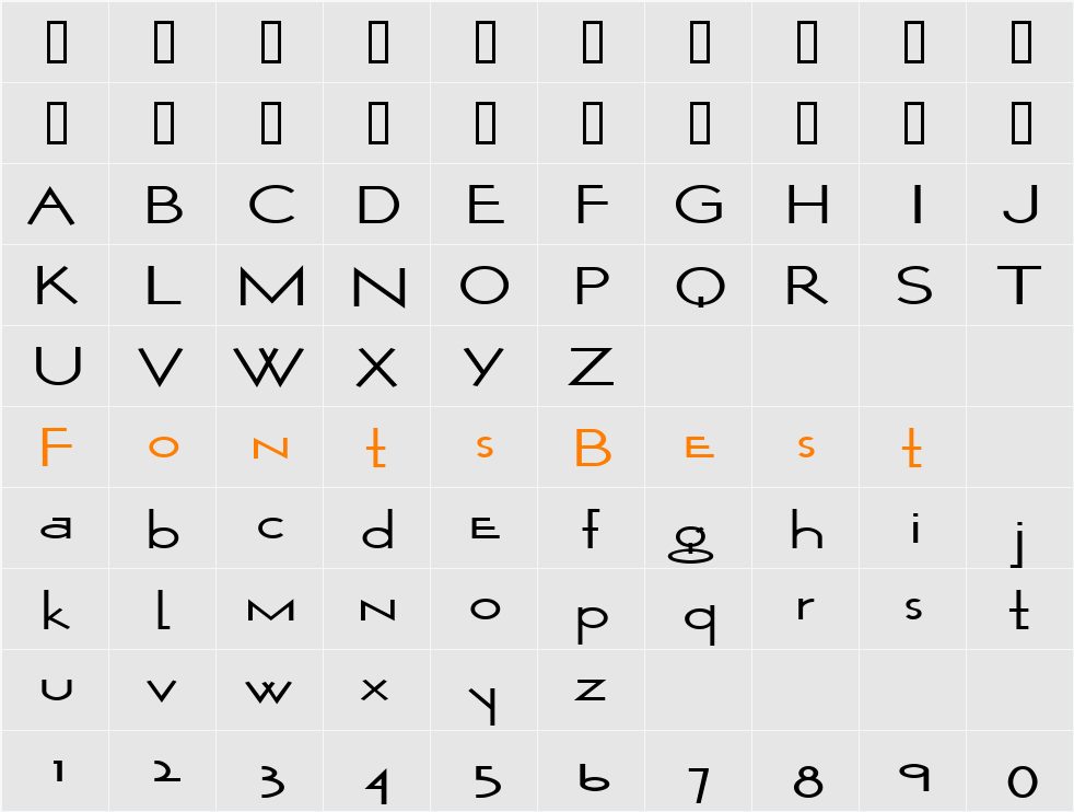 WurkerExtended Character Map