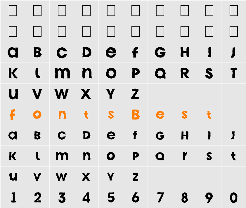 a_AvanteCpsLCBrk Character Map