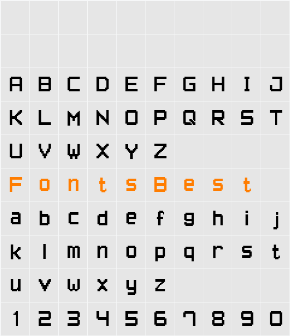 Pixel Font7 Character Map