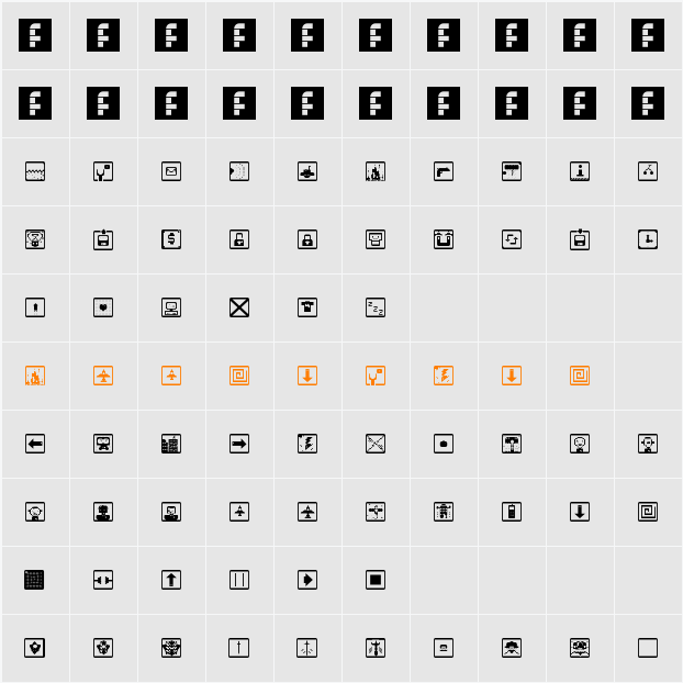 space game icons Character Map
