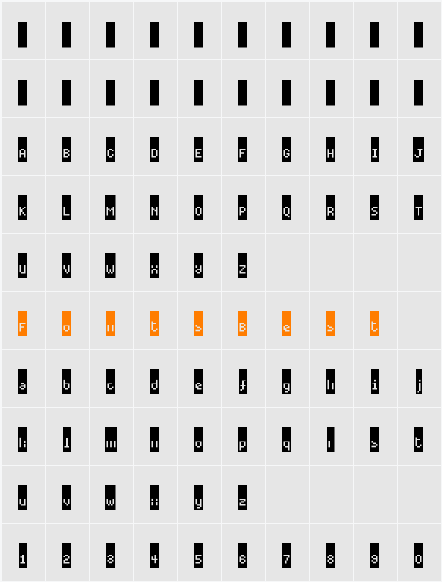 Black Label Pixel Character Map