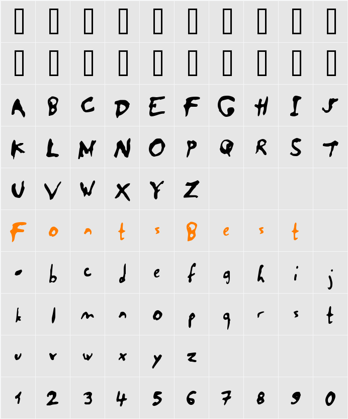 SaladeDeFruitsOrange Character Map