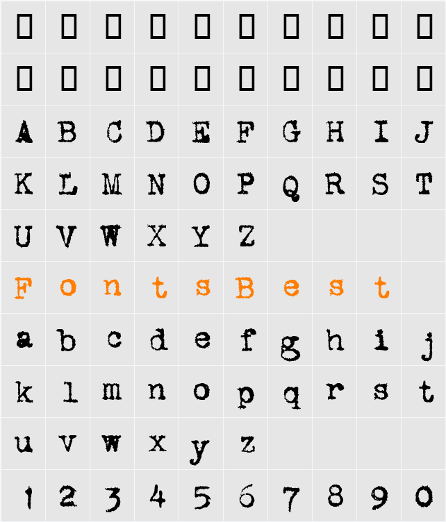 VintageTypewriter Character Map