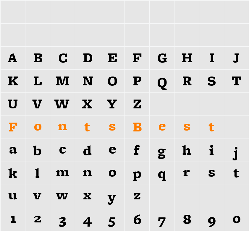 FreightMicro Black Character Map