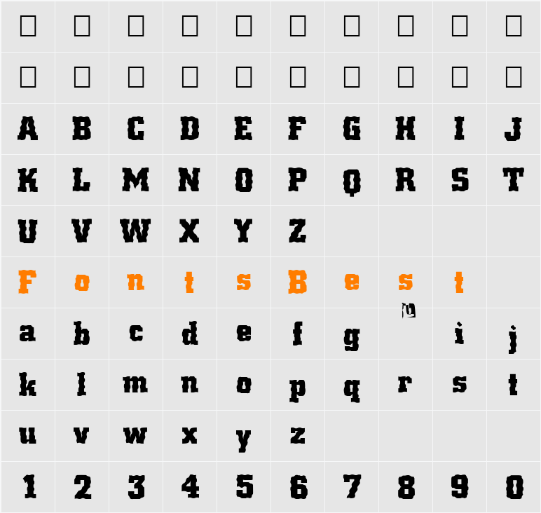 FZ BASIC 53 WAVEY Character Map