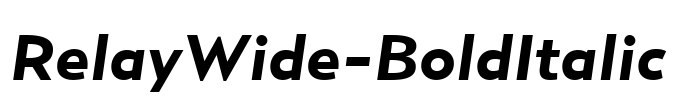 RelayWide-BoldItalic Font Image
