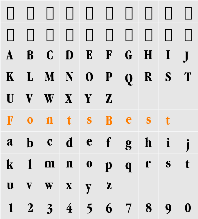 GarmdITC BkCn BT Character Map