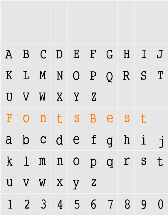 SmallTypeWriting-Medium Character Map