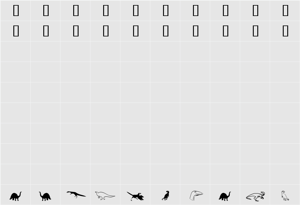 DinosoType (Unregistered) Character Map