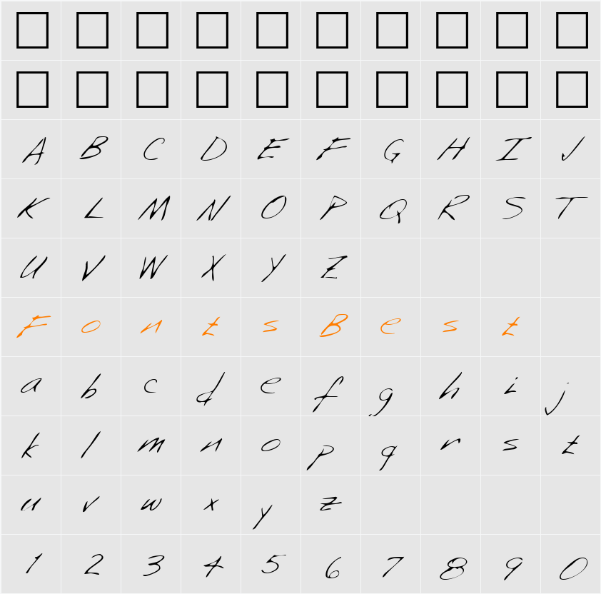 LEHN253 Character Map