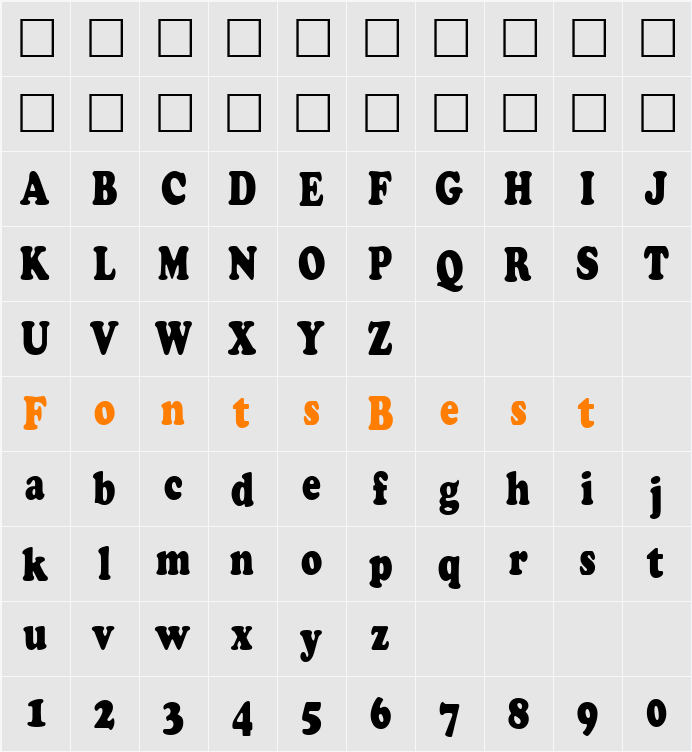 PT Cozy Condensed Character Map