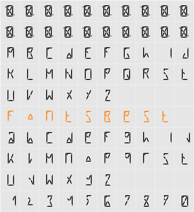 Segment8 Character Map