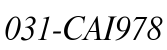 031-CAI978 Font Image