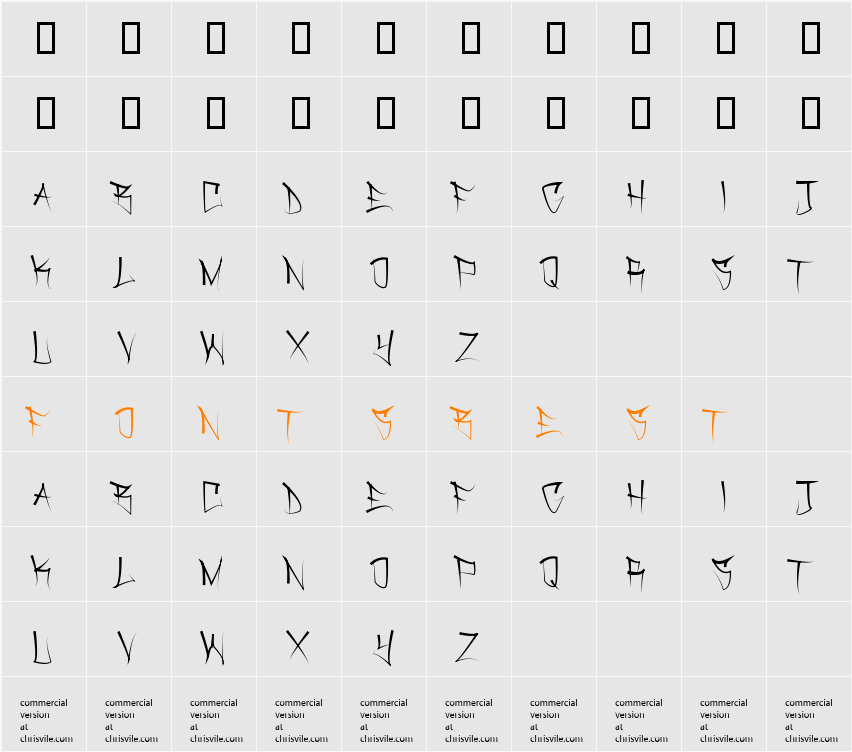 Dirtgrub Graffiti Character Map
