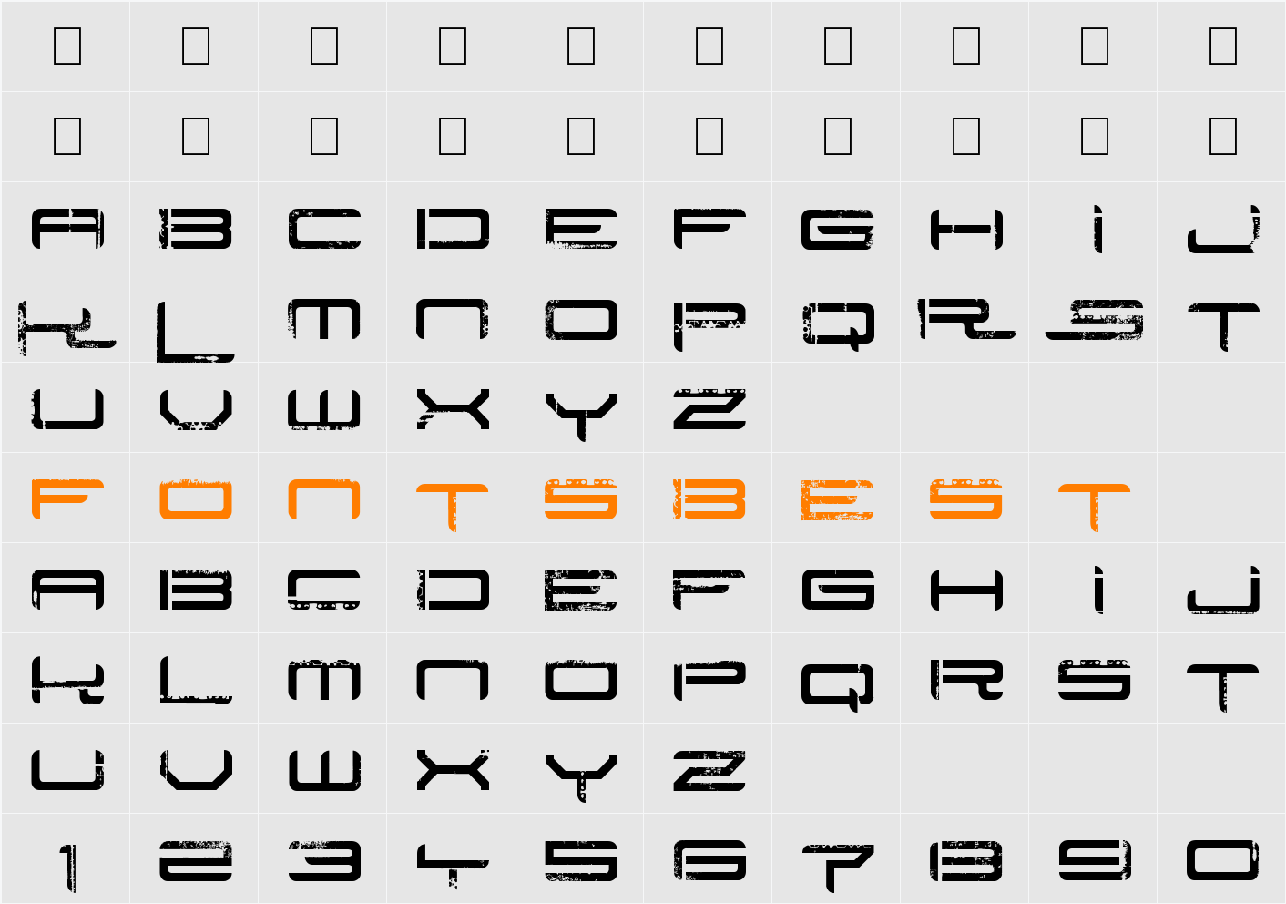 Rysky Lines Character Map