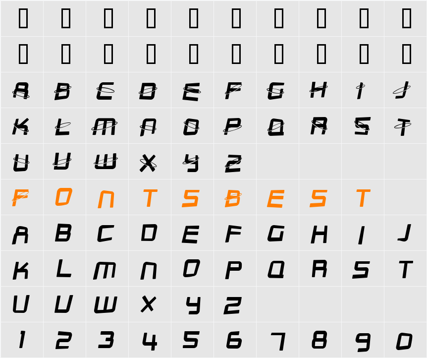 SF Outer Limits Distorted Character Map