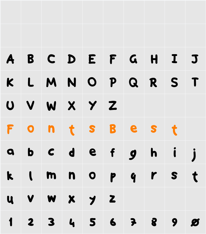 SnapHand Character Map