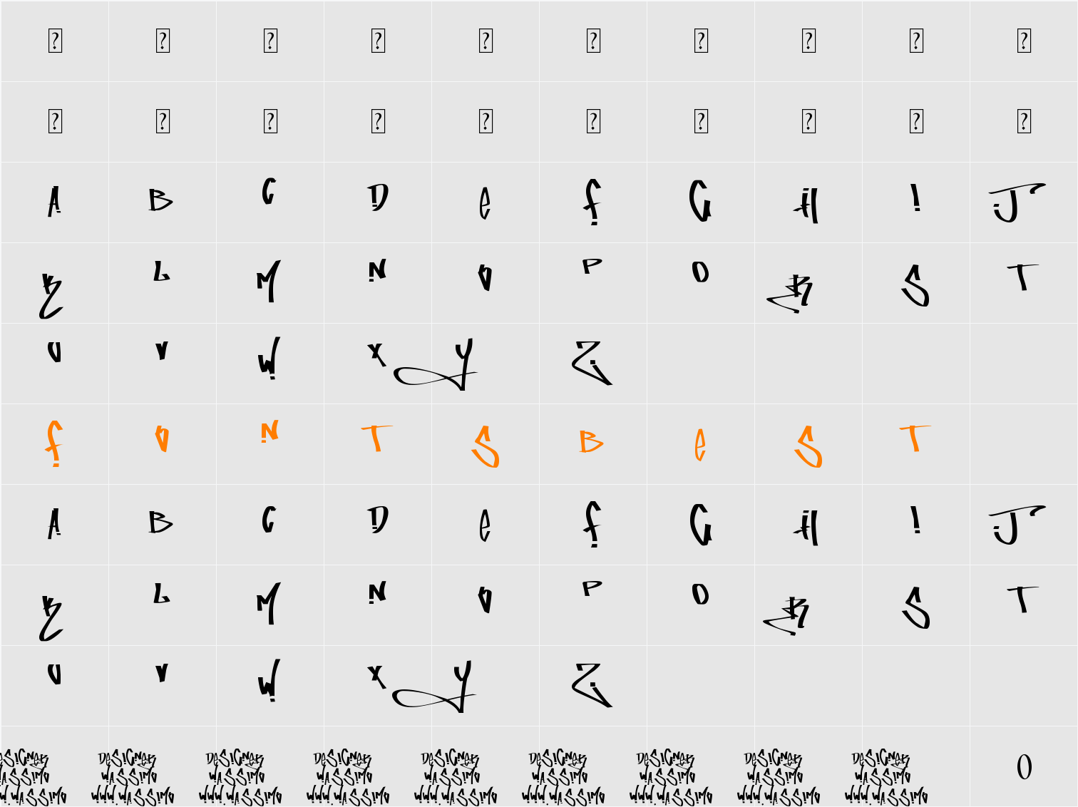 fucking tag font Character Map