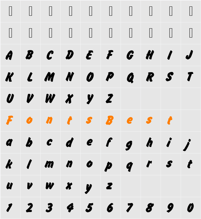 636-CAI978 Character Map