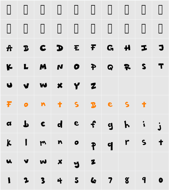 RattyTatty Character Map