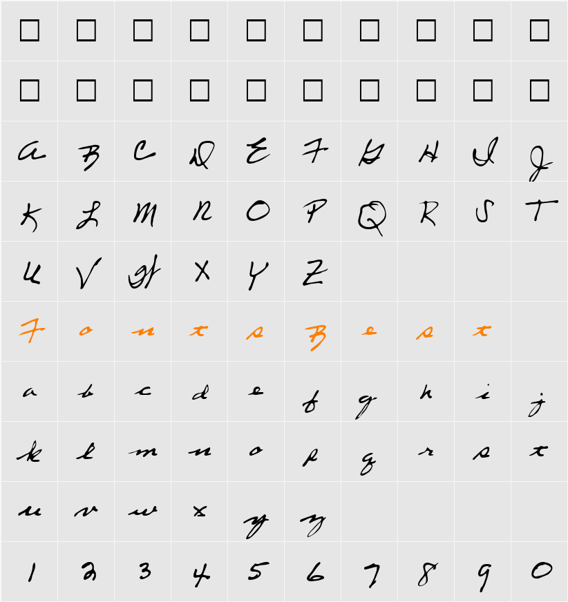 Lefty Character Map