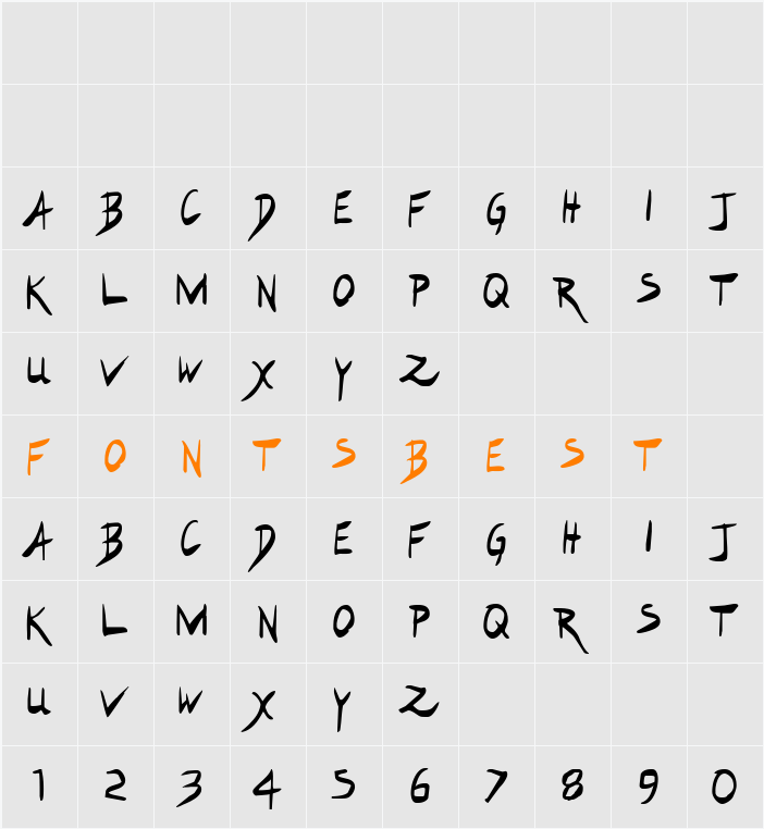 Hakturus Condensed Character Map