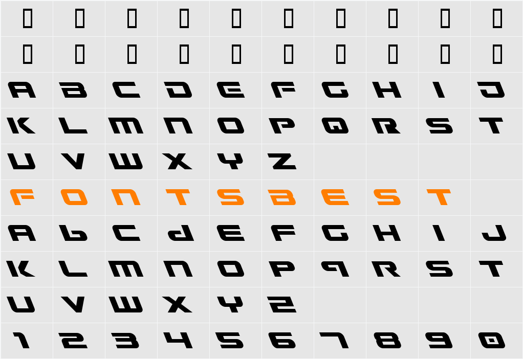 Gunship Leftalic Character Map