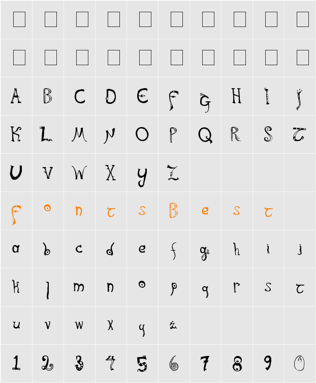 Kitbiya Amerikiya Character Map