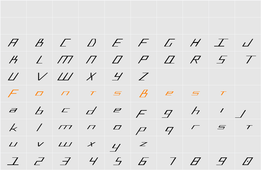 Blue July Expanded Character Map