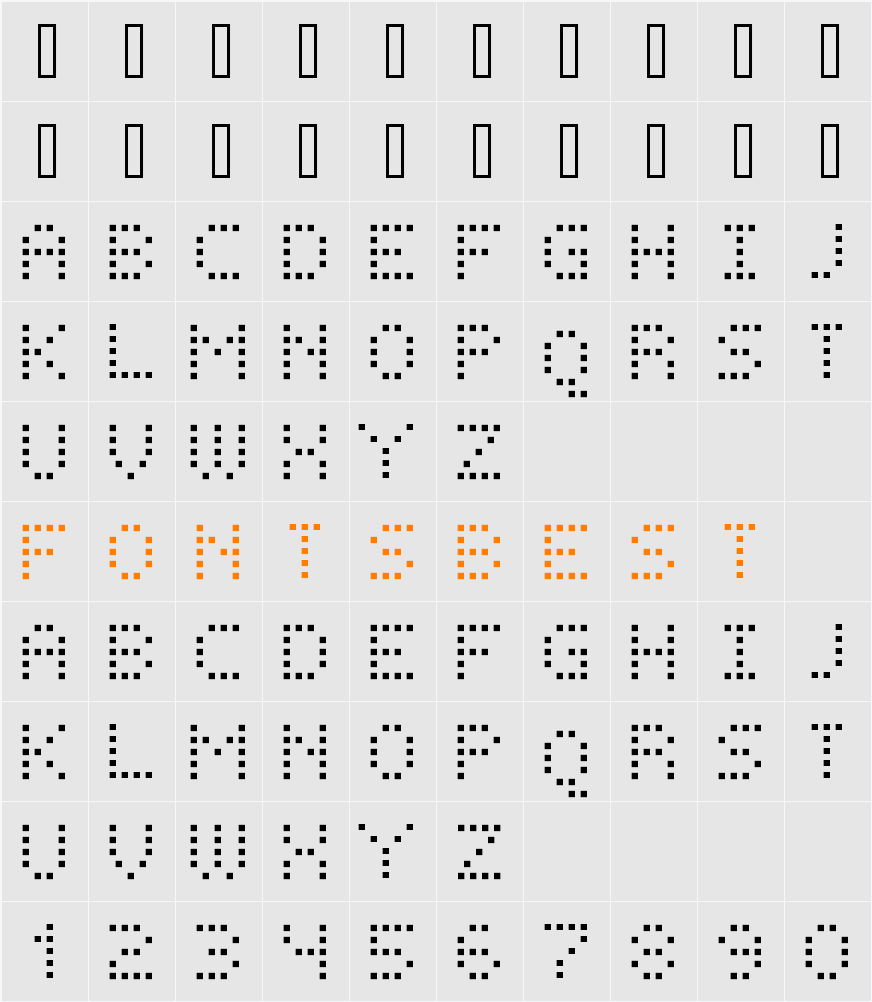 FFF Phantom 01 Character Map