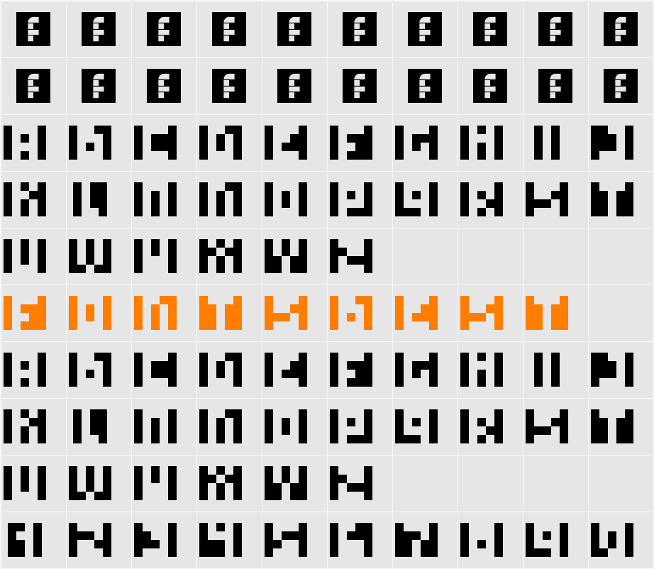 FIRE Character Map