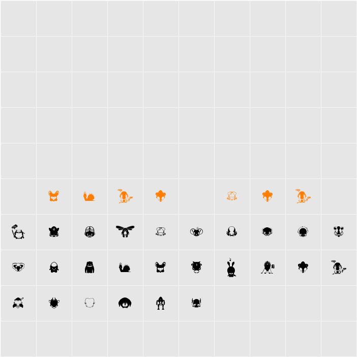 Pictoserie 4 Character Map