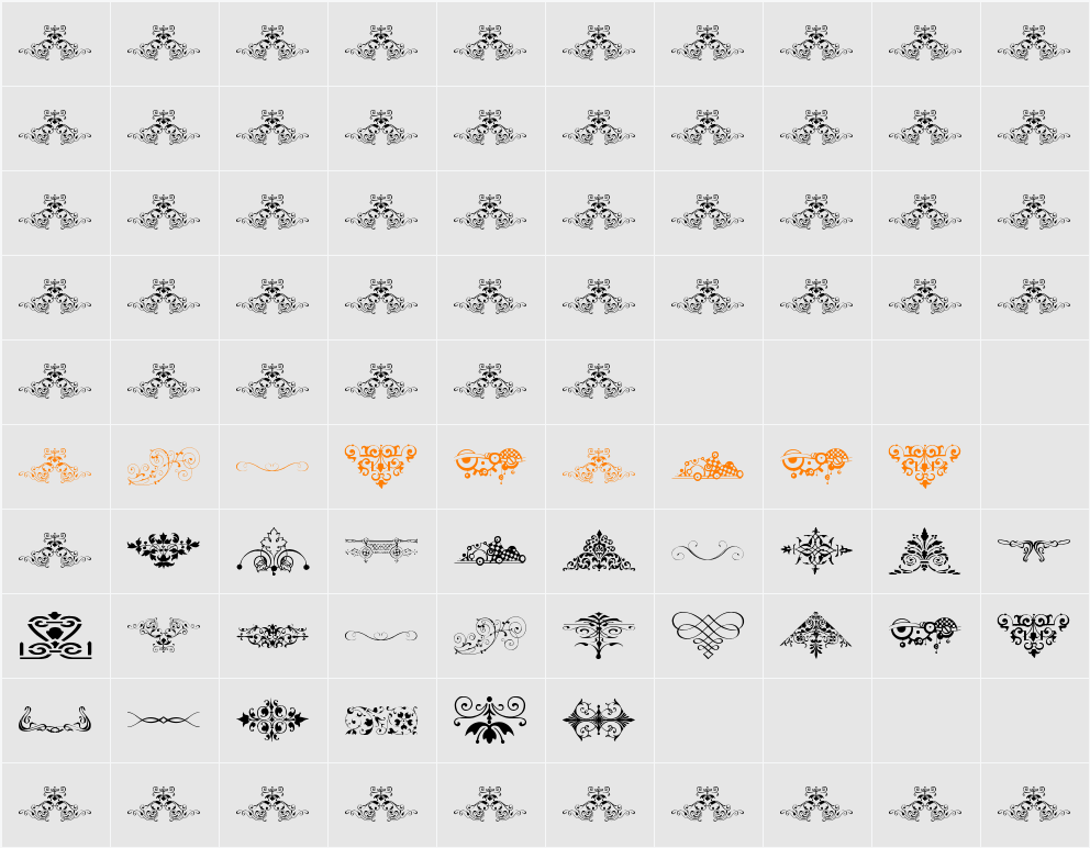 Vintage Decorative Signs 18 Character Map
