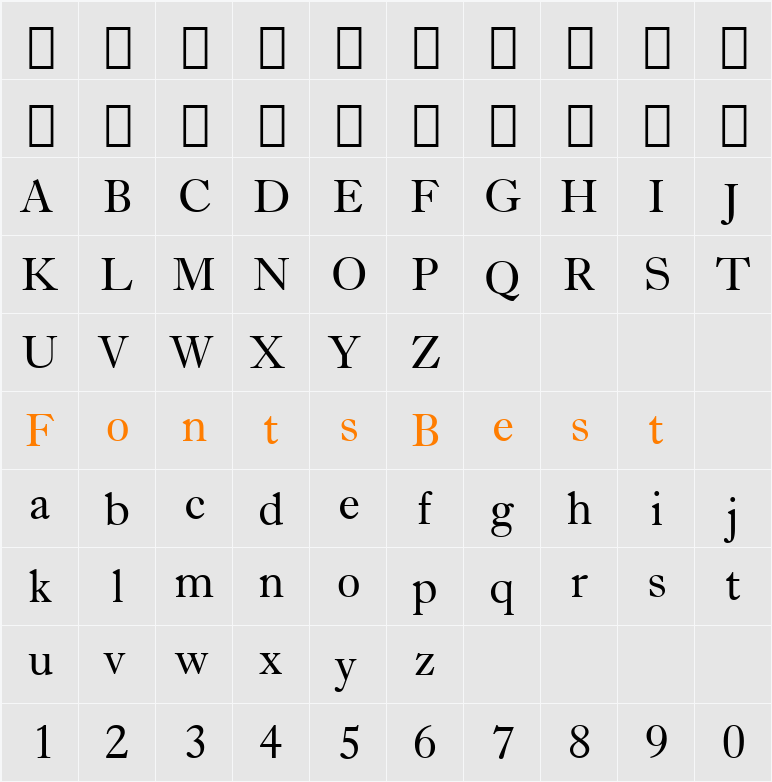 Dutch766 BT Character Map