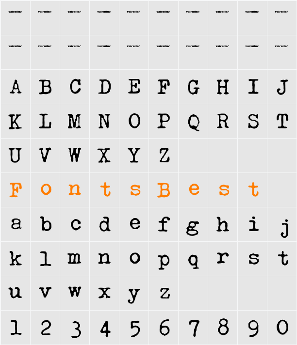Olivetti Valentine Character Map