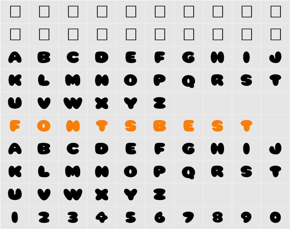 Pleasantly Plump Character Map