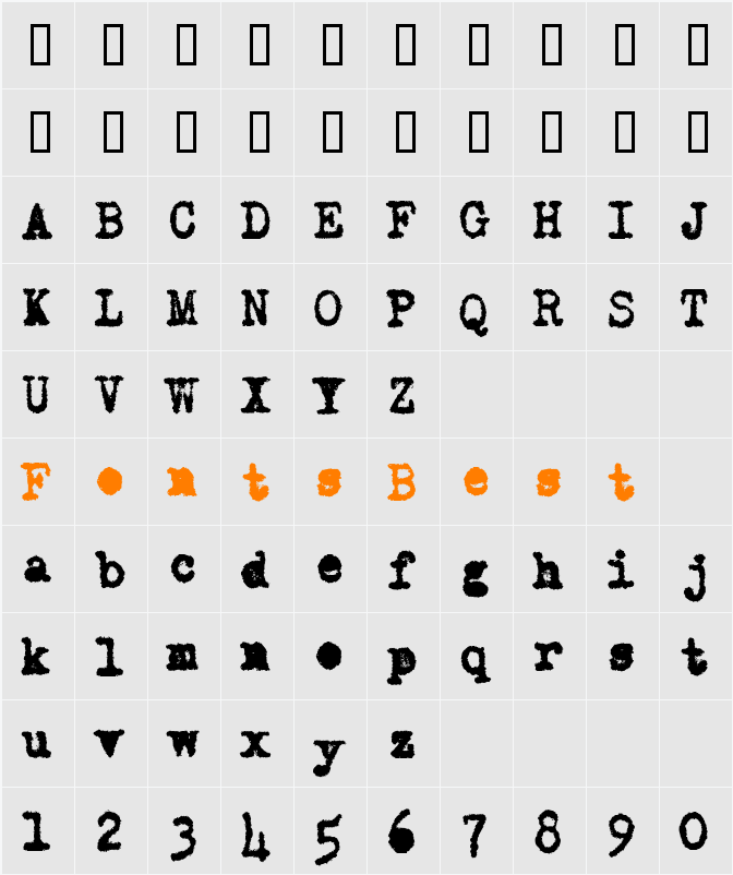 Old Typewriter Character Map