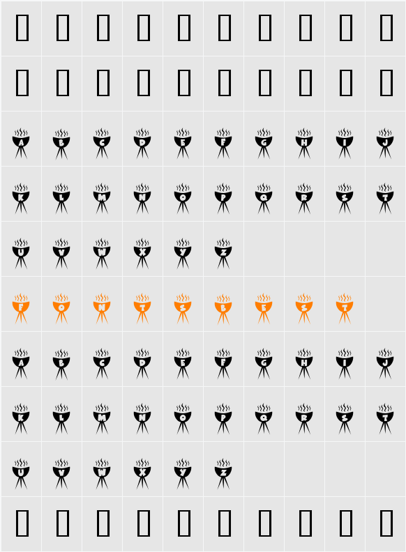 KR BBQ Character Map