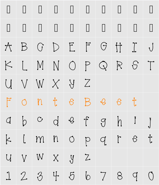 GirlyDots Character Map