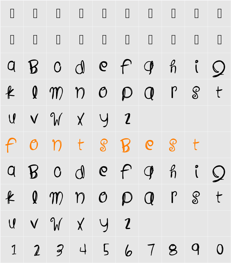 CloudsAndBlue Character Map