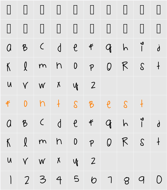 LittleRoxyGem Character Map