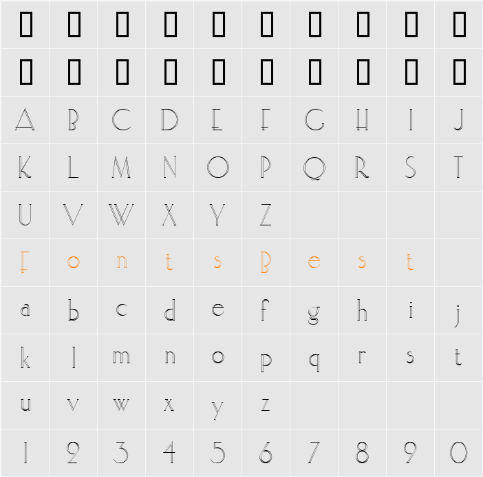 ElegantOpenFace Character Map