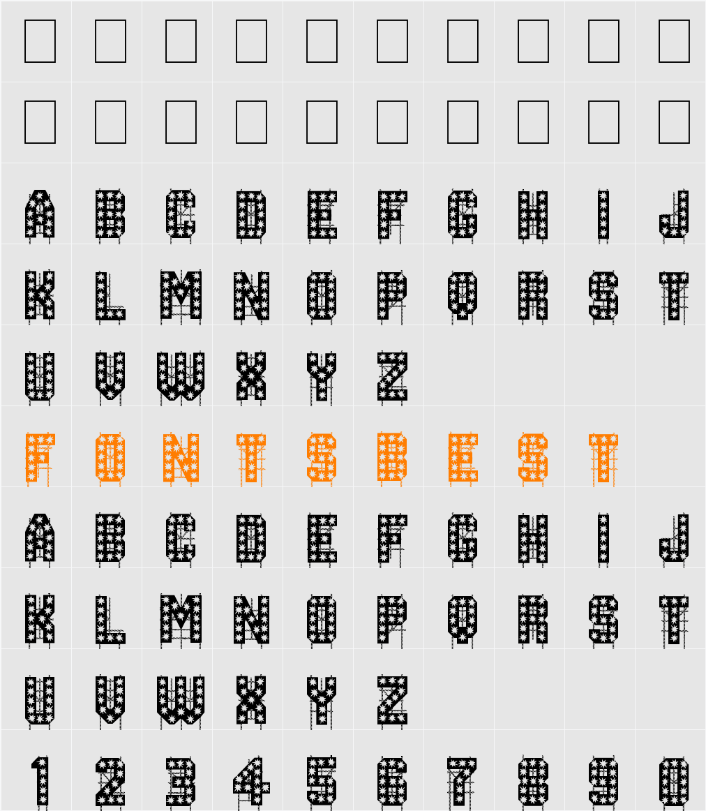 On The Tops Lights Character Map