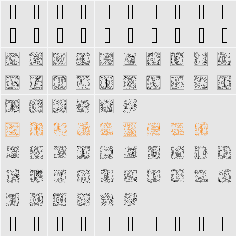 GothicIlluminate Character Map